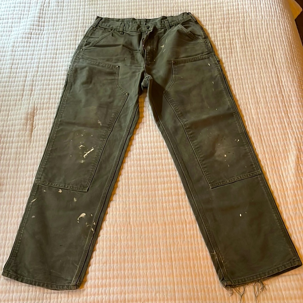 Vintage Carhartt 34x32 green double front mens pants